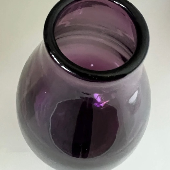 Crate and Barrel Amethyst Como 8" Vase  Handblown Glass From Poland. - Picture 3 of 5